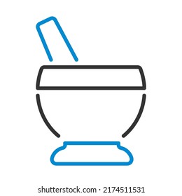 Spa Mortar Symbol. Bearbeitbare, fette Rahmenlinie mit Farbfülldesign. Vektorgrafik.