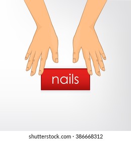 Spa - Nail Salon. The image can be used for printing cards and posters, as backgrounds, advertising, logo massage salon, spa