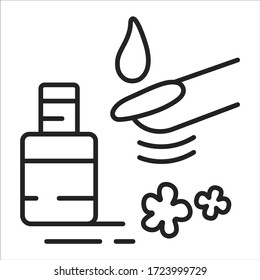 SPA nails black line icon. Cosmetic beauty treatment for the fingernails. Manicure. Pictogram for web page, mobile app, promo. UI UX GUI design element. Editable stroke.