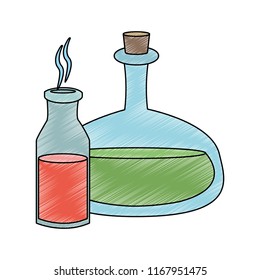 Spa oil bottles scribble