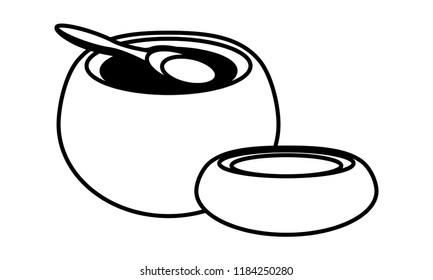 Spa oil pots and spoon