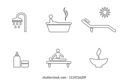 conjunto de iconos de esquema de spa