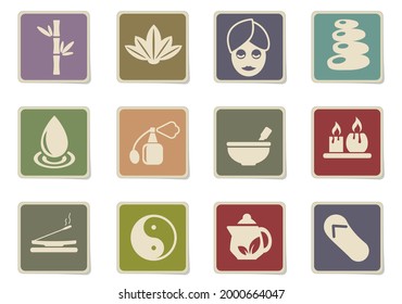 SPA paper stickers icon set for your design. vector icons