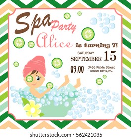 Spa party invitation card