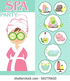 spa party invitation card
