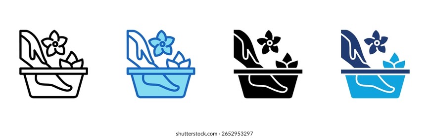 Ícone de pedicure Spa Ilustração de vetor de múltiplos estilos
