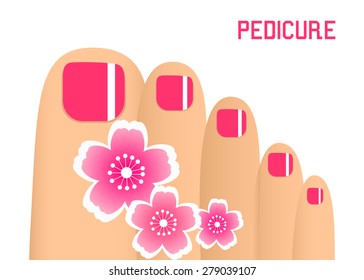 Spa pedicure. Vector illustration.