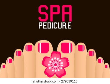 Spa pedicure .Vector illustration.