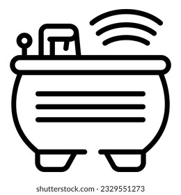 Vector de contorno de icono de recepción de Spa. Salud física. Ejercicio de grupo