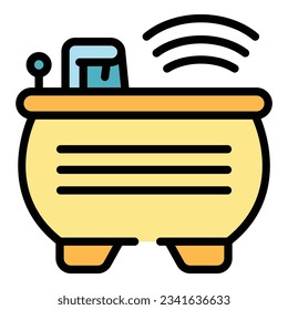 Spa reception icon outline vector. Physio health. Pool exercise color flat