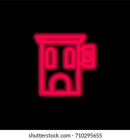 Spa red glowing neon ui ux icon. Glowing sign logo vector