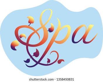 spa red vector lettering . Concept for logo , web design , print , initation