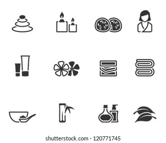 Spa related icon series in single color style