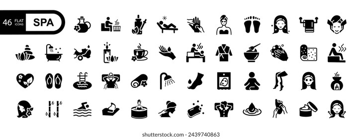 Spa Related Vector Icons.  .Concept illustration for Web site, app. 