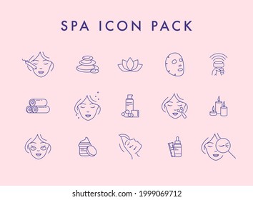 SPA Related Vector Line Icons. Vector  illustration.