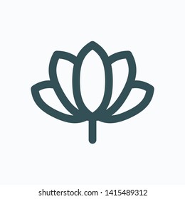 Spa relax isolated icon, lotos flower linear vector icon