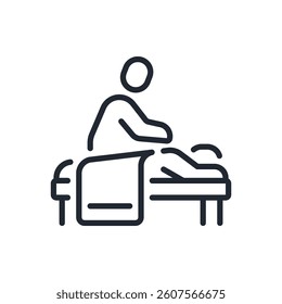 SPA, relax and massage editable stroke outline icon isolated on white background flat vector illustration. Pixel perfect. 64 x 64.