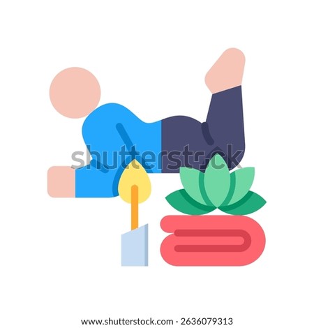 Spa And Relaxation Icon Flat Vector Illustration