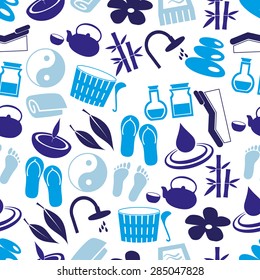 spa and relaxation simple blue seamless pattern eps10
