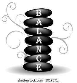 spa rocks with word balance - coils behind