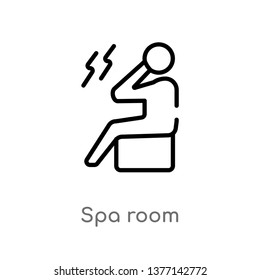 spa room vector line icon. Simple element illustration. spa room outline icon from shapes concept. Can be used for web and mobile