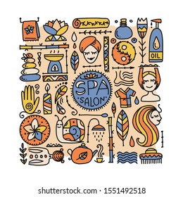 Spa salon background for your design. Vector illustration