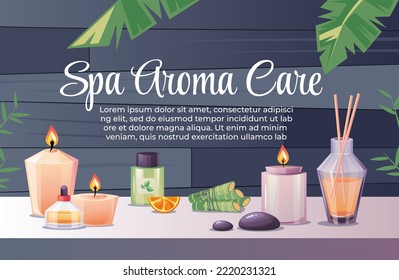 Spa salon beauty body skin care therapy nature massage banner poster concept. Vector graphic design illustration element