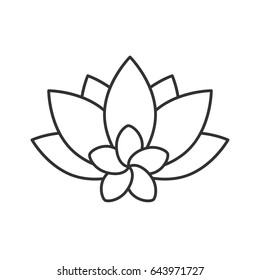 Spa salon flowers linear icon. Thin line illustration. Aromatherapy lotus and plumeria contour symbol. Vector isolated outline drawing