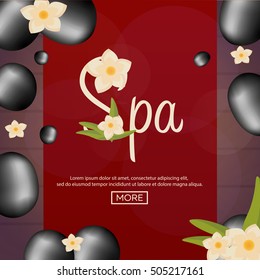 Spa salon gift certificate. Wood texture. Vector illustration