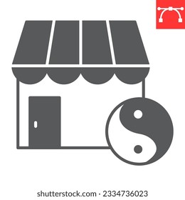Spa salon glyph icon, building and relax, beauty salon vector icon, vector graphics, editable stroke solid sign, eps 10.