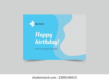 Spa Salon greeting card template. A clean, modern, and high-quality design business card vector design. Editable and customize template business card