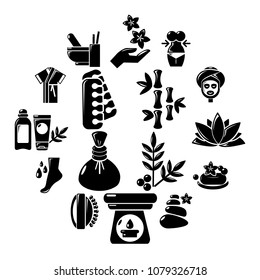 Spa salon icons set. Simple illustration of 16 spa salon vector icons for web
