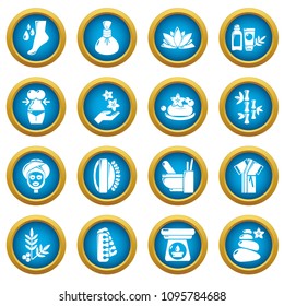 Spa salon icons set. Simple illustration of 16 spa salon vector icons for web
