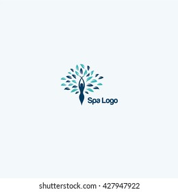 Logotipo do Spa e Salão. Logotipo bonito, fashion e floral.