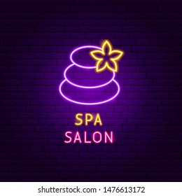 Spa Salon Neon Label. Vector Illustration of Beauty Promotion.
