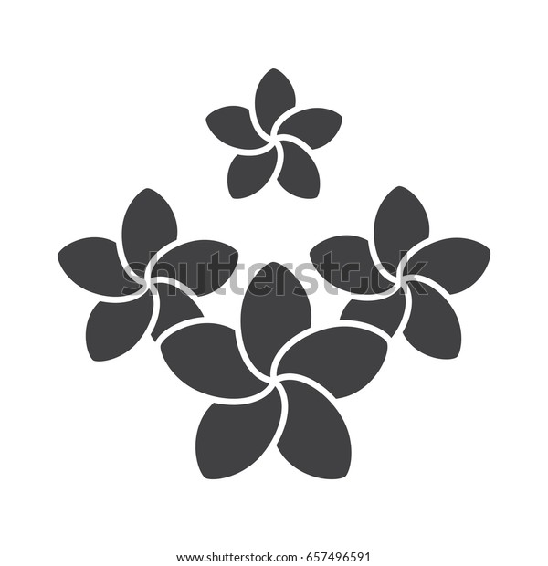 スパサロンプルメリアの花の絵のアイコン シルエット記号 アロマセラピー 負のスペース ベクターイラスト のベクター画像素材 ロイヤリティフリー