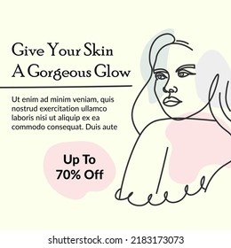 Spa salon procedures on sale, discounted price. Give your skin gorgeous glow. Up to seventy percent reduction of price on treatment and care for body and face. Vector in flat style illustration