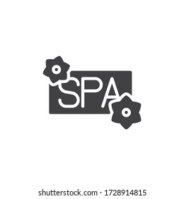 Spa salon signboard vector icon. filled flat sign for mobile concept and web design. Spa sign glyph icon. Symbol, logo illustration. Vector graphics