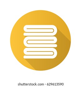 Spa salon towels flat design long shadow icon. Vector silhouette symbol