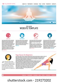 Spa salon website landing page template vector illustration