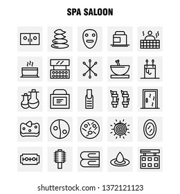 Spa Saloon Line Icon Pack For Designers And Developers. Icons Of Food, Travel, Eat, Soup, Cream, Cream Jar, Spa Vector