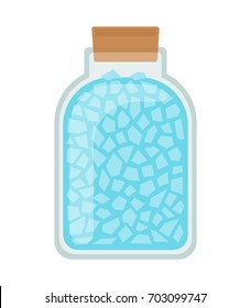 Spa salt jar isolated on white background, vector illustration.