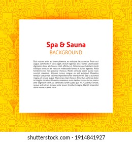 Spa Sauna Paper Template. Vector Illustration of Outline Design.
