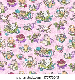spa and self care doodles, seamless background