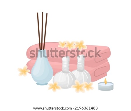 SPA service concept. Massage time. Background for web, landing pages, etc. Cute flat style.