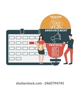 SPA - Session Announcement Protocol acronym. business concept background. Vector illustration for website banner, marketing materials, business presentation, online