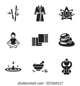 Spa set icons in black style. Big collection of spa vector symbol stock illustration