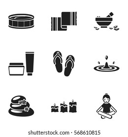 Spa set icons in black style. Big collection of spa vector symbol stock illustration
