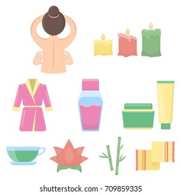 Spa set icons in cartoon style. Big collection of spa vector symbol stock illustration