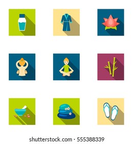 Spa set icons in flat style. Big collection of spa vector symbol stock illustration